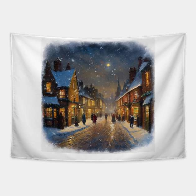 Dickensian Christmas Street Tapestry by Graz-Photos