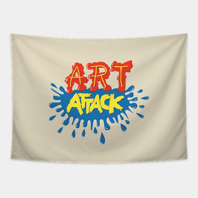 Art Attack Logo Tapestry by stickerfule