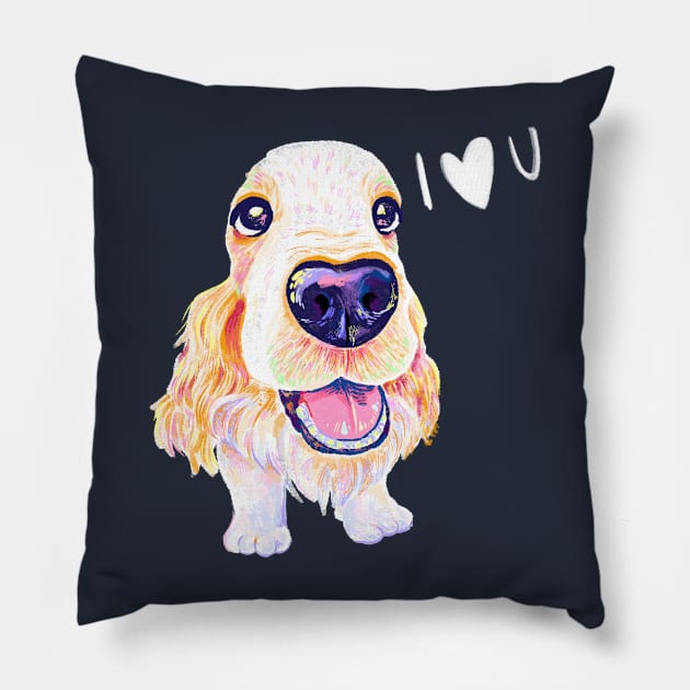 Dog Love You Pillow by Iniistudio