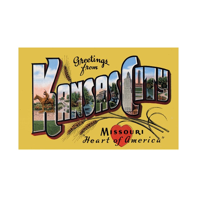 Greetings from Kansas City, Missouri - Vintage Large Letter Postcard by Naves