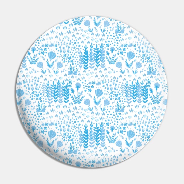 Blue  flowers pattern #8 Pin by GreekTavern