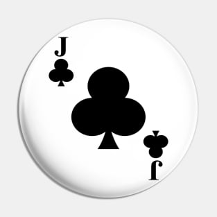 Jack of Clubs Playing Card Halloween Costume Pin