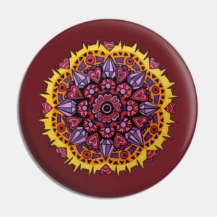 Electric Heart Mandala Pin