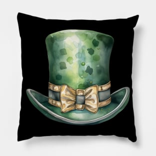 Leprechaun Hat in Green and Gold Pillow