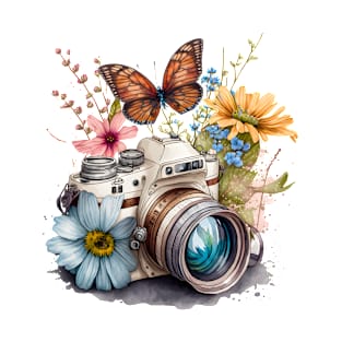 Spring Floral Camera T-Shirt