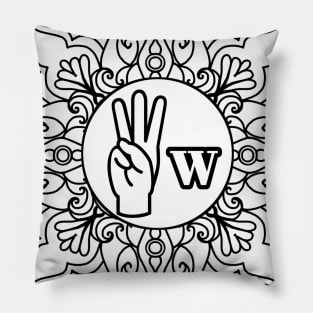 The letter "W" of American Sign Language - Gift Pillow