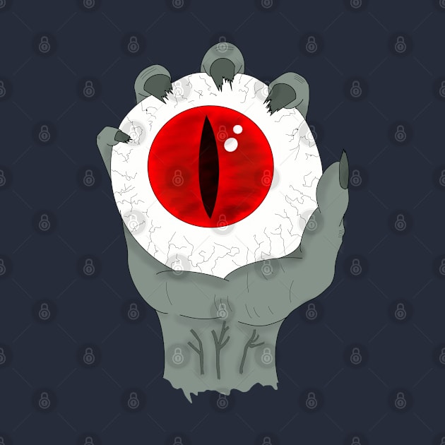 Zombie Hand Holding Red Eye by PageOneDesign