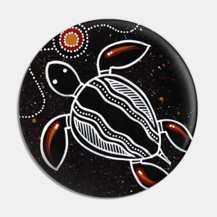 Aboriginal Art - Turtle Black Pin