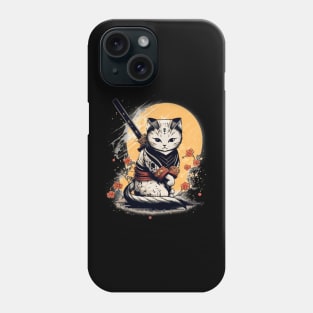 Japanese Style Cat With a Sword Phone Case