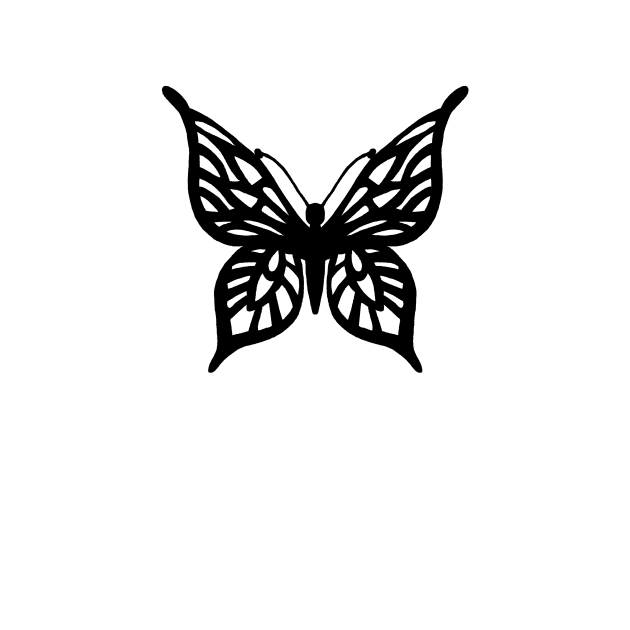 Butterfly Black on White by ProjectM