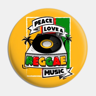 Peace, Love & Reggae Music Pin
