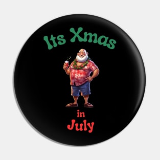 Santa Claus Christmas in July Pin