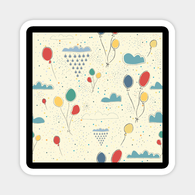 Air Balloons Magnet by Kristina Stellar Scandinavian Land