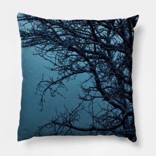 Snowy Tree landscape photography Pillow