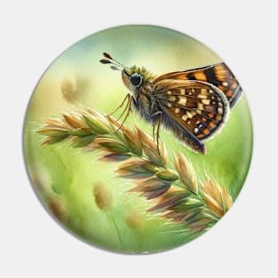 Pop Lulworth Skipper - Watercolor Butterfly Pin