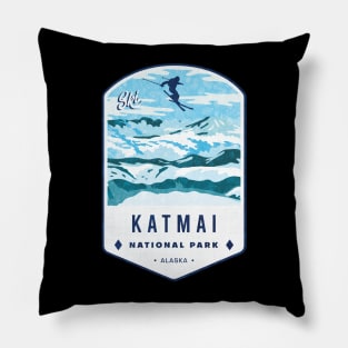 Ski Katmai National Park Alaska Pillow