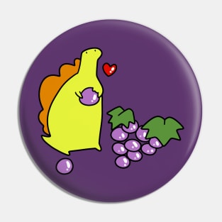 Stegosaurus Eating Grapes Pin