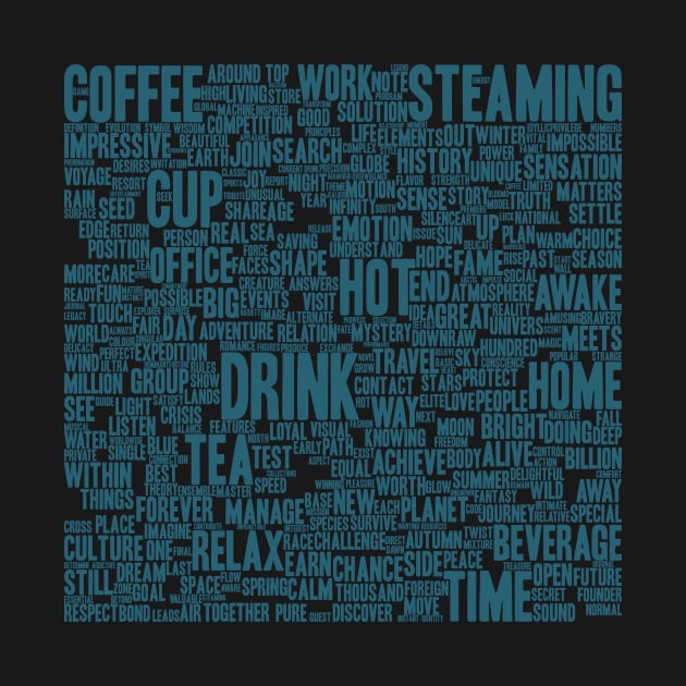 Coffee Tea Cup Pattern Text Word Cloud by Cubebox