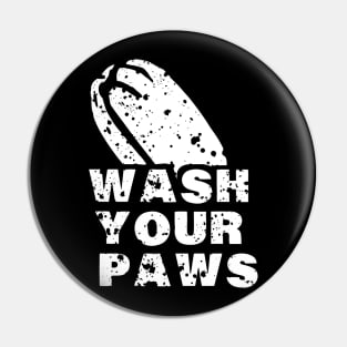 wash your hands cute vintage retro cat paws Pin