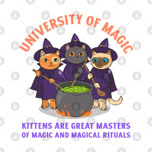 University of Magic / Kittens are great masters of magic / Halloween by Vladimir Zevenckih