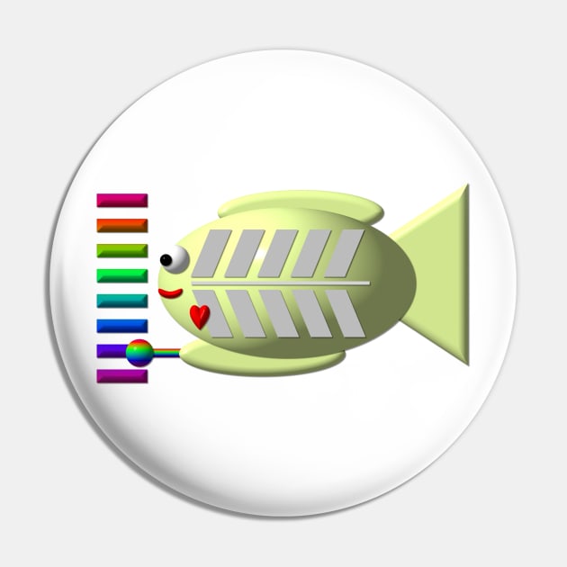 X-Ray Fish Playing a Xylophone Pin by CuteCrittersWithHeart