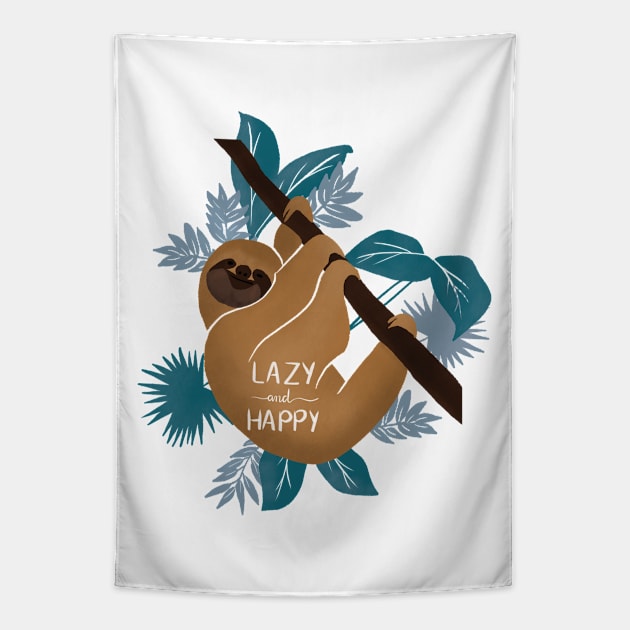 Lazy and happy Tapestry by RosanneCreates