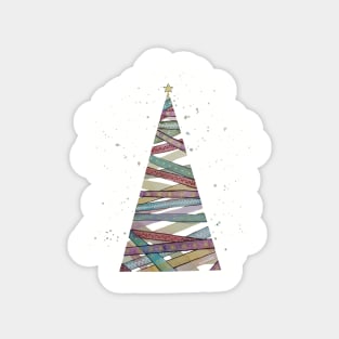 Watercolor Washi Tape Christmas Tree Magnet