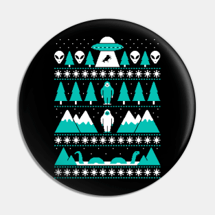 ufo ugly christmas Pin