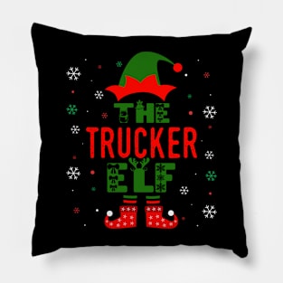 Family Christmas Matching Squad Outfit Elf Funny Trucker Pillow