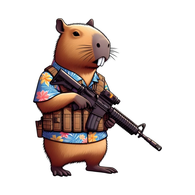 tactical capybara by Rawlifegraphic