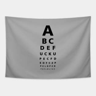 EYE TEST #1 (BLK FONT) Tapestry