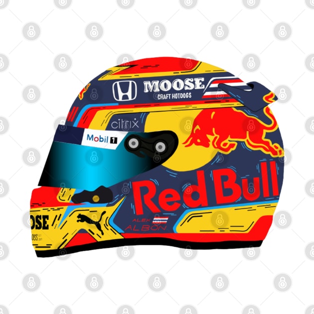 Alex Albon Cartoon Helmet, Abu Dhabi 2020 by emstanden25