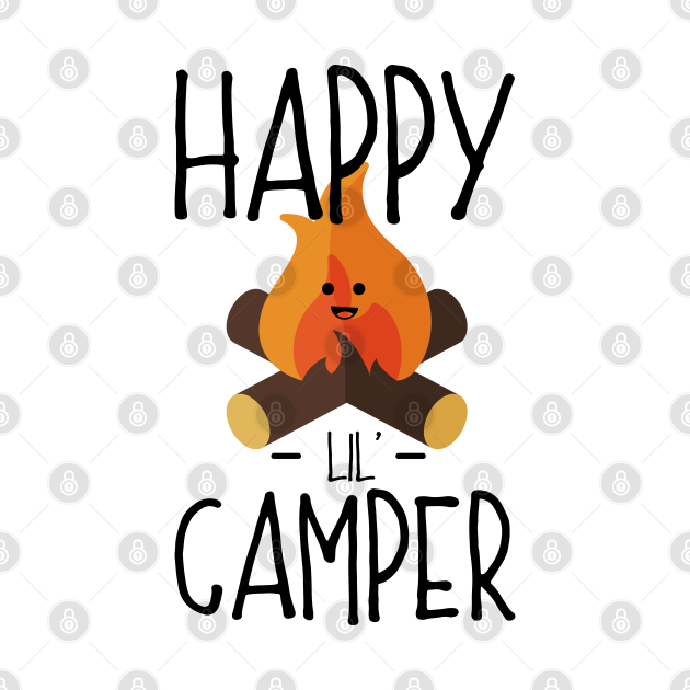 Discover Happy Lil (Little) Camper - Camping Campfire Cartoon - Happy Camper Camping - T-Shirt