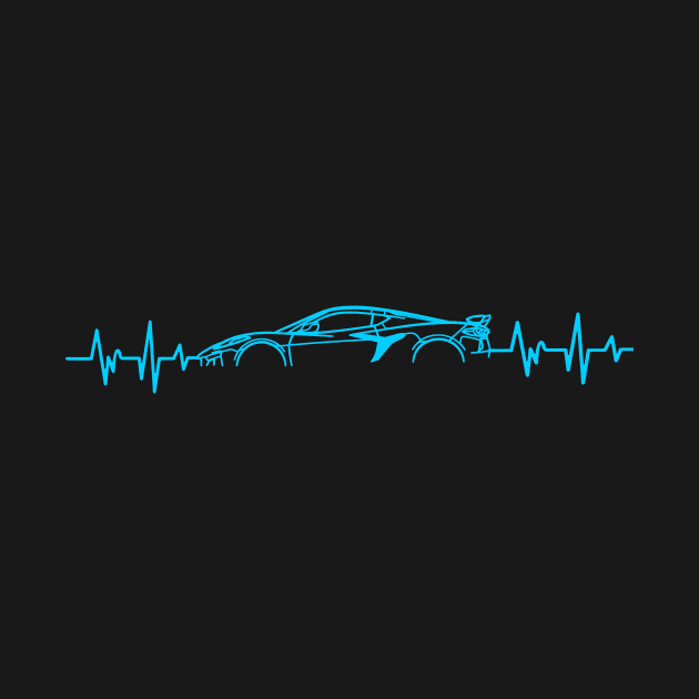 C8 Z06 Corvette Heartbeat Rapid Blue Supercar EKG Sports Car Heart Beat Line Racecar Pulse by Tees 4 Thee