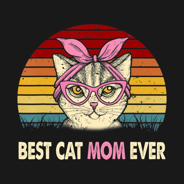 Vintage Best Cat Mom Ever T Shirt Cat Mama Mother Gift Women by LiFilimon