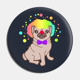 Pug dog in a clown costume Pin