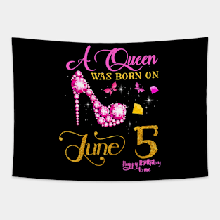 A Queen Was Born On June 5 5Th June Birthday Tapestry