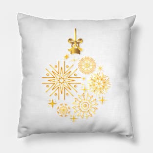 Christmas. Snowflakes and Christmas toy Pillow