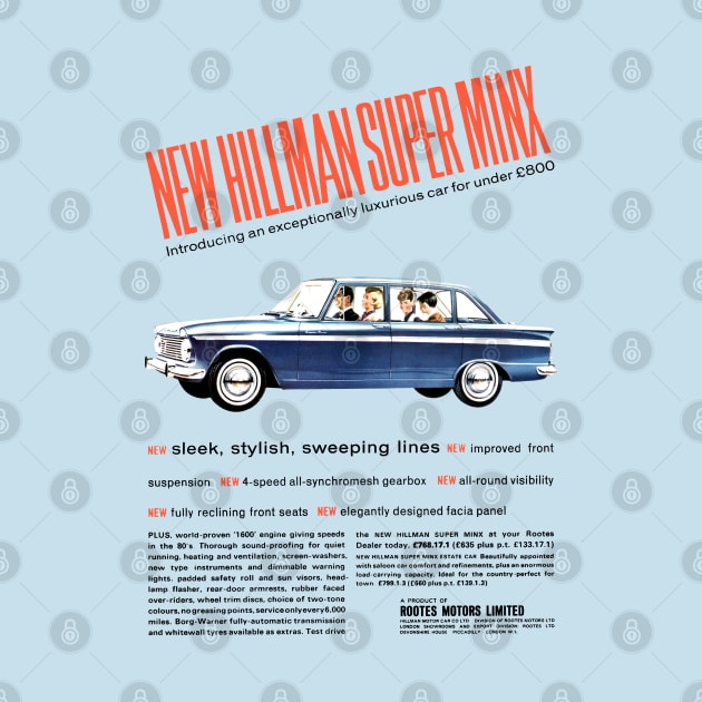 HILLMAN SUPER MINX - advert by Throwback Motors