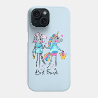 kitty unicorn best friends Phone Case