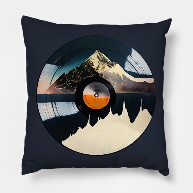 Vinyl Record - Mountain Dream Pillow by Bondoboxy