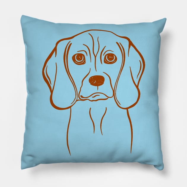 Beagle (Blue and Brown) Pillow by illucalliart