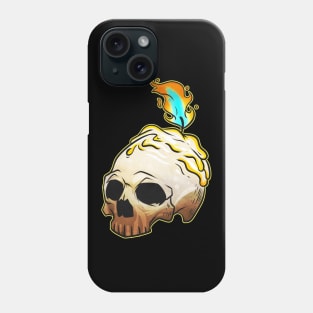 Skull With Burning Candle On Top Esotheric Halloween Phone Case