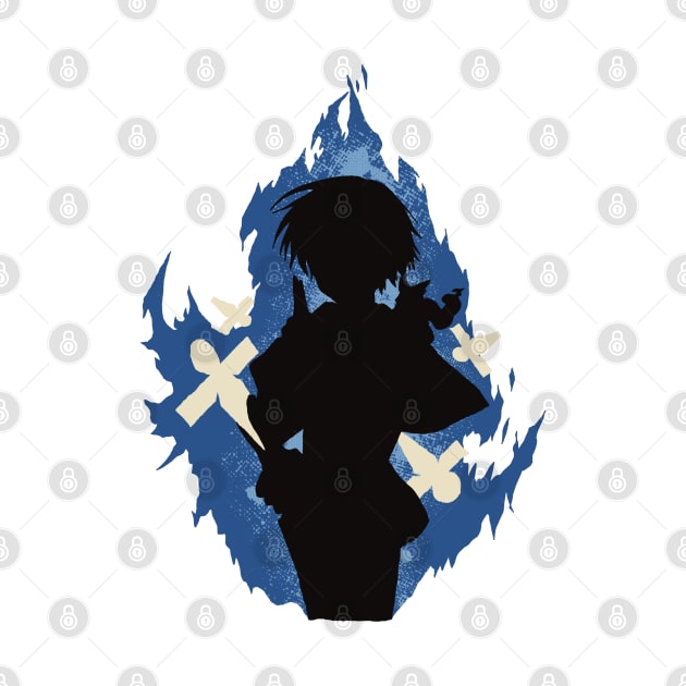 Seika Lamprogue Fire Aura with His Shikigami from The Reincarnation of the Strongest Exorcist in Another World or Saikyou Onmyouji no Isekai Tenseiki in Cool Simple Silhouette by Animangapoi