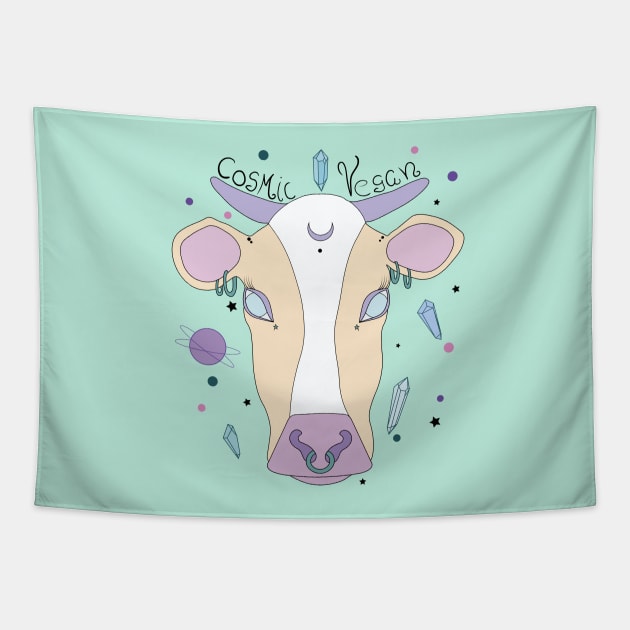 Cosmic Cow Tapestry by Ventderrmidi