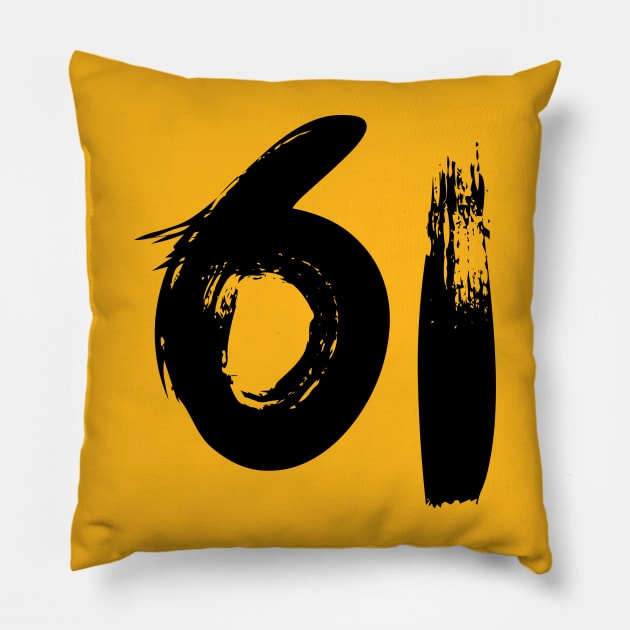 Number 61 Pillow by Erena Samohai