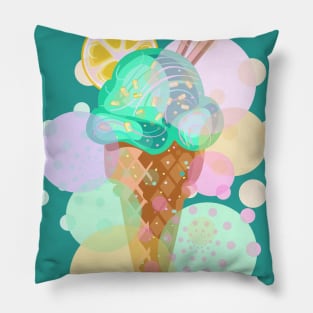 Ice Cream Mint and Lemon Pillow