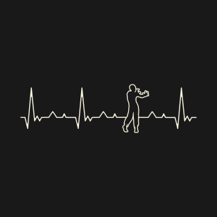 Zombie Man Walking. Heart. Love. EKG. Pulse. Beat. T-Shirt