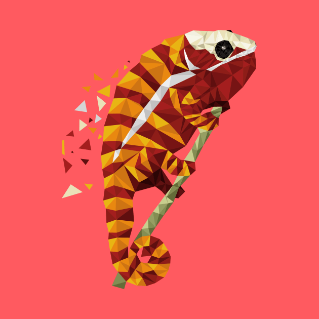 Chameleon poly art by sabhu07