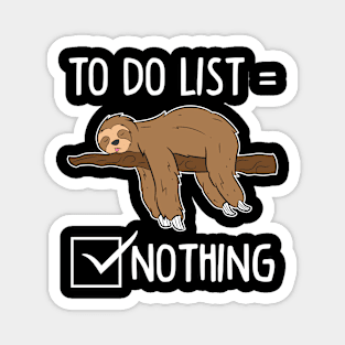 Sloth Tired Sleeping Sloth Todo List Magnet